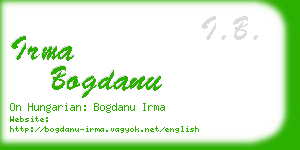 irma bogdanu business card